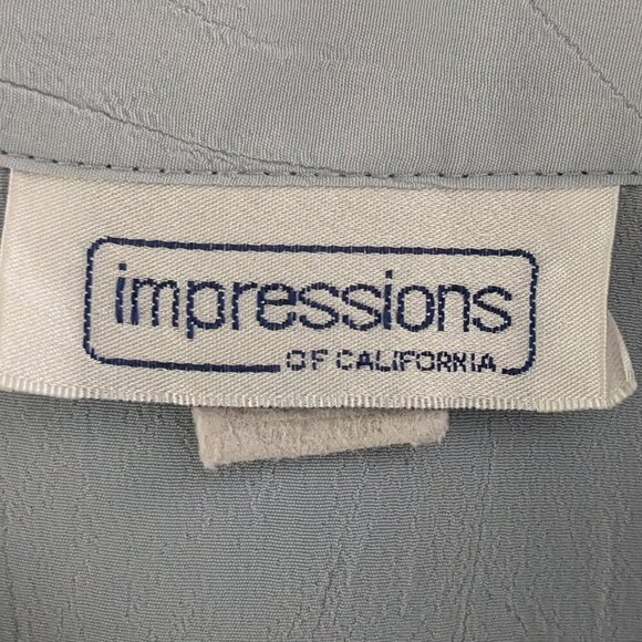 IMPRESSIONS Of California Blue Chiffon Short Sleeve Blouse; Buttons; Size 18/20 - Picture 4 of 5